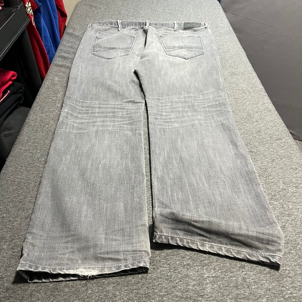 Express Mens Gray Straight Leg Denim Jeans 38x34 Gray Wash Five Pocket SKU-16